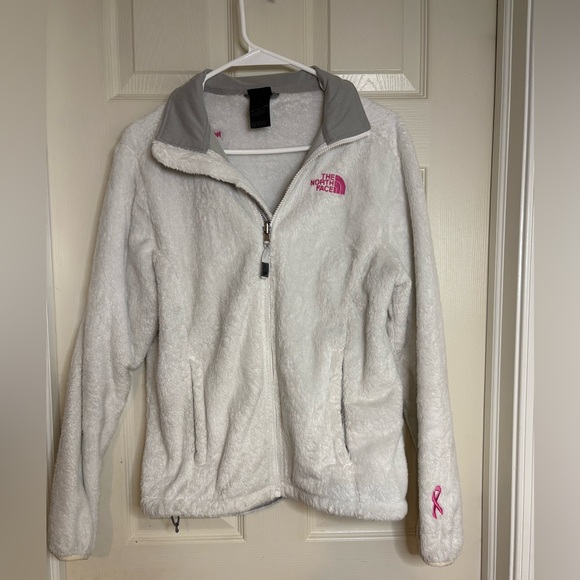 The North Face Jackets & Blazers - The North Face White Osito Fuzzy Jacket Breast Cancer Awareness Edition Medium
